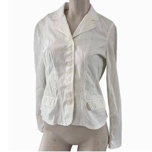 Lauren Ralph Lauren Fitted Blazer M Casual Button Front Jacket Office Career